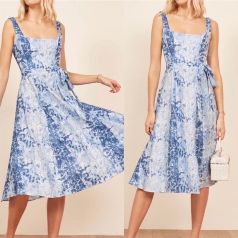 Reformation linen wrap dress size XS